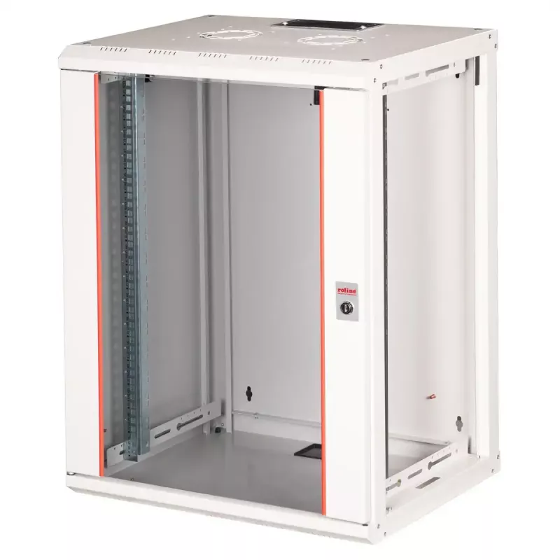 Sieninis 19 colių stovo spinta ROLINE Pro 16U 600x450 mm, pilka, raktinis užraktas, IP20