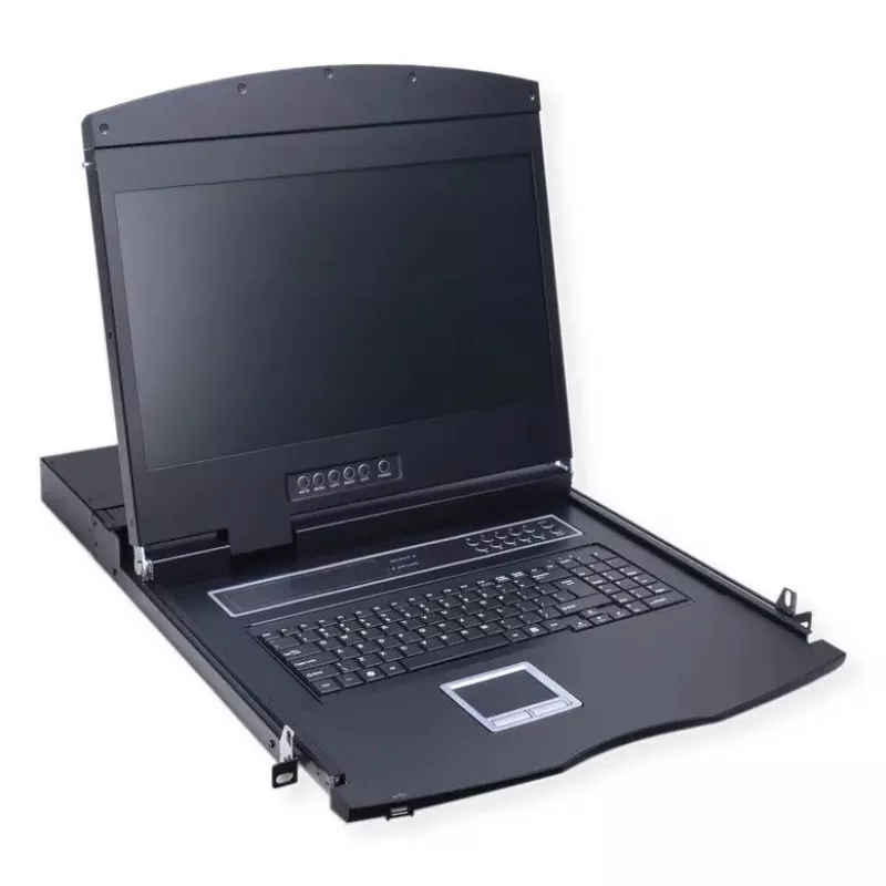 Rack console VALUE 26.99.0131 19 col. (48,3 cm) 1366x768 250 cd/m² vokiška klaviatūra juoda 1U