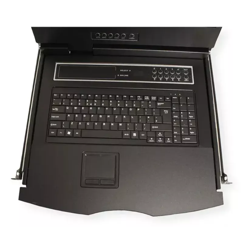 Stovo konsolė VALUE 26.99.0132 — 19 colių (48,3 cm) 1366×768 LCD, 1U, šveicariška klaviatūra, juoda