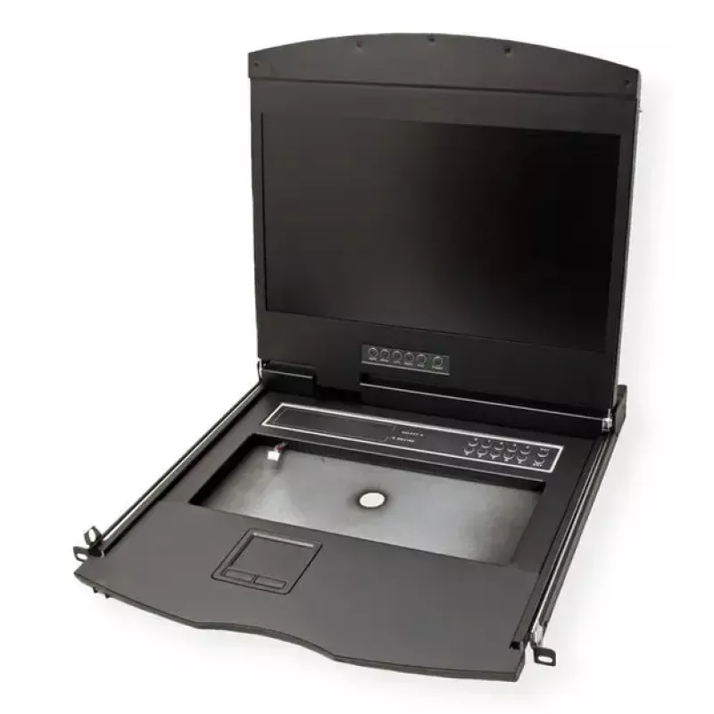 Stovo konsolė VALUE 26.99.0132 — 19 colių (48,3 cm) 1366×768 LCD, 1U, šveicariška klaviatūra, juoda