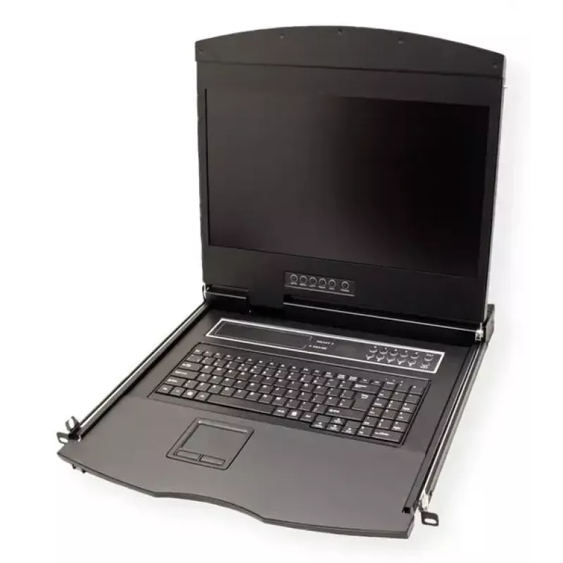 Stovo konsolė VALUE 26.99.0132 — 19 colių (48,3 cm) 1366×768 LCD, 1U, šveicariška klaviatūra, juoda
