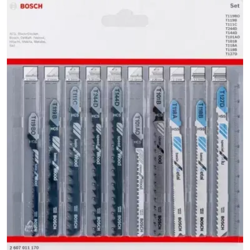 Bosch 2 607 011 170 siaurapjūklio/slankiojo pjūklo/smuiklinio pjūklo geležtė Siaurapjūklio geležtė 10 vnt.