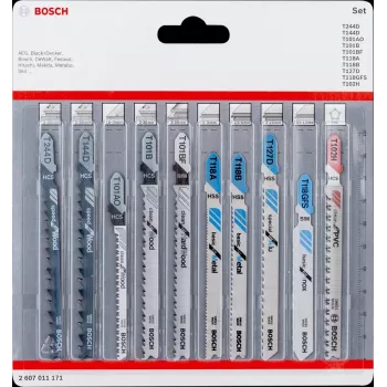 Bosch 2 607 011 171 pjūklelio / siaurapjūklio / atgalinio pjovimo pjūklo geležčių rinkinys, 10 vnt.