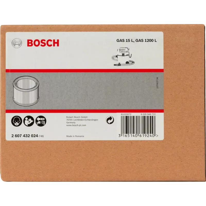 Bosch 2 607 432 024 dulkių siurblio priedas / tiekimo elementas Filtro būgno dulkių siurblys