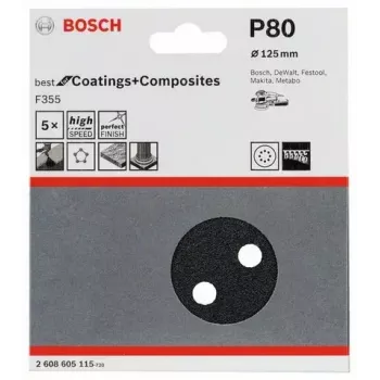 Šlifavimo lapas Bosch F355 5 vnt. 2608605115
