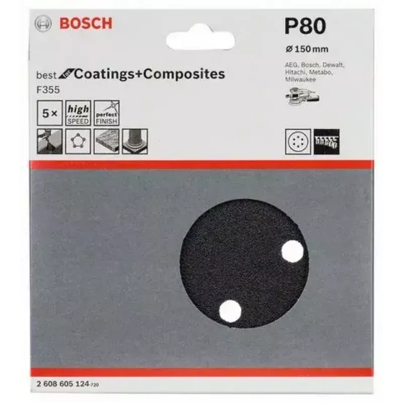 Šlifavimo lakštas Bosch F355 5 vnt.