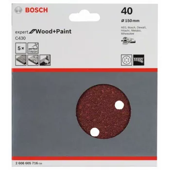 Bosch 2 608 605 716 rankinio šlifavimo reikmuo Šlifavimo lapas P40 5 vnt.
