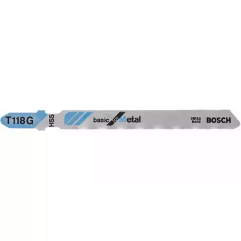 Pjūklo geležtė Bosch T 118 G Basic for Metal, greitaeigis plienas HSS