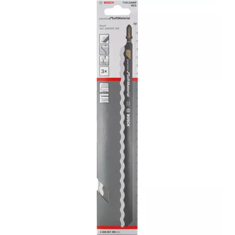 “Bosch 2608667396” siaurapjūklio geležtė, daug anglies turintis plienas (HCS), 3 vnt.