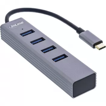 InLine USB-C 3.2 Multi Hub (4x USB-A 5Gb/s), OTG, aliumininis korpusas