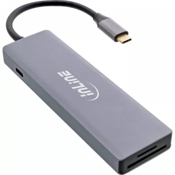 InLine USB 3.2 USB-C kelių prievadų šakotuvas (3x USB-A + USB-C) - kortelių skaitytuvas - HDMI - OTG