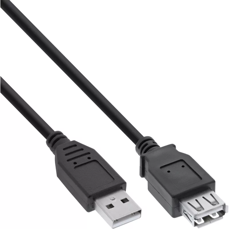 USB 2.0 prailginimo laidas Type A kištukas/lizdas InLine 34618B 1,8 m juodas
