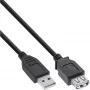 USB 2.0 prailginimo laidas Type A kištukas/lizdas InLine 34618B 1,8 m juodas