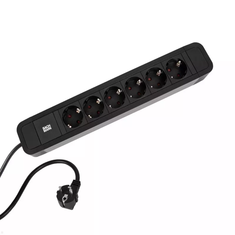 Elektros ilgintuvas Bachmann PRIMO 2 2m 6 AC lizdai patalpoms Juodas