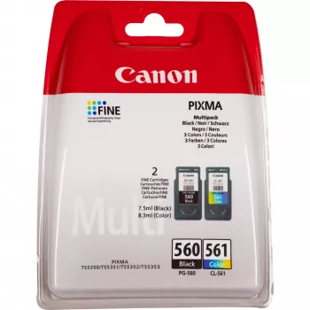 Canon PG-560 juodos ir CL-561 spalvotos rašalo kasetės kelių pakuotė