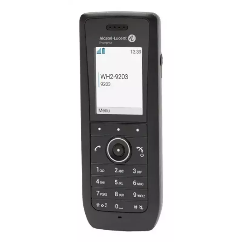 IP mobilusis telefonas ALCATEL 8158s — belaidis ragelis, 2 colių LCD 230×320, Wi‑Fi a/b/g/n/ac, kodekai G.711/G.729/OPUS, juodas