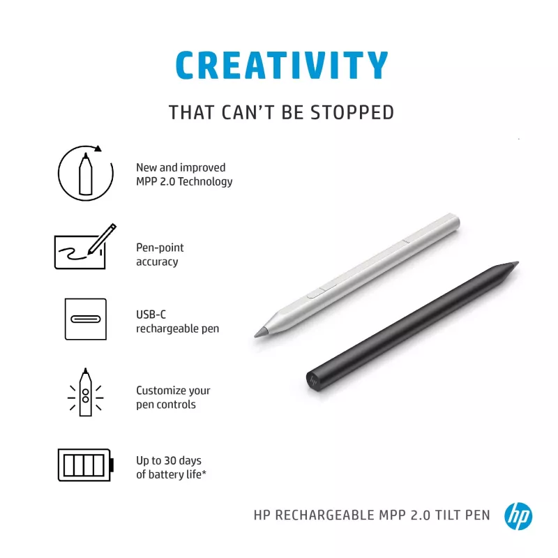 HP Rechargeable MPP 2.0 Tilt Pen (Juoda)