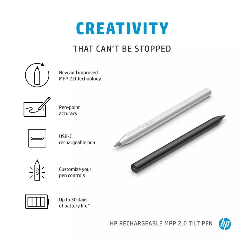 HP Rechargeable MPP 2.0 Tilt Pen (Juoda)