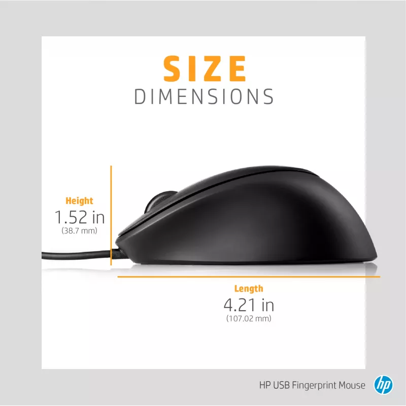 Pelė HP USB Fingerprint pelė USB Type-A