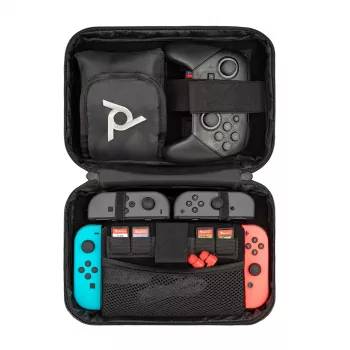 PDP Commuter Case - Elite Edition, dėklas-įmautė, Nintendo, juoda, pilka, Nintendo Switch, Nintendo Switch Lite, Nintendo Switch OLED, atsparus kritimui, atsparus įbrėžimams, užtrauktukas