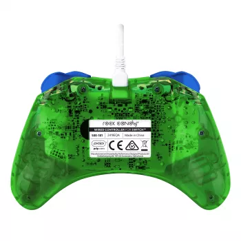 PDP Rock Candy: Luigi Lime Blue, Green, Translucent USB Gamepad Analogue / Digital Nintendo Switch, Nintendo Switch Lite, Nintendo Switch OLED