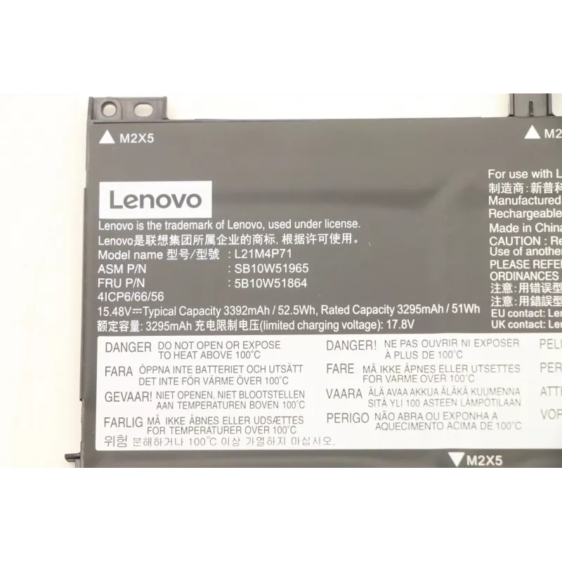 Vidinė ličio jonų baterija Lenovo 5B10W51864 3,7 V 2600 mAh pakeitimui skirtuose Lenovo nešiojamuosiuose kompiuteriuose
