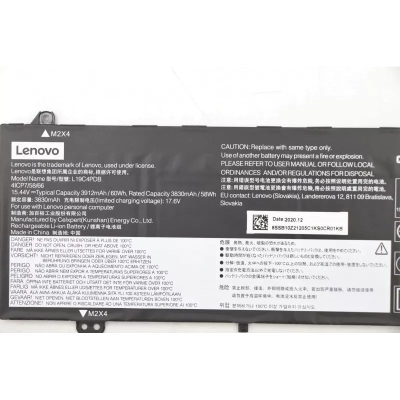 Baterija Lenovo FRU TP1415 CP/A L19C4PDB 15,44V 60Wh 4 celių nešiojamojo kompiuterio baterija