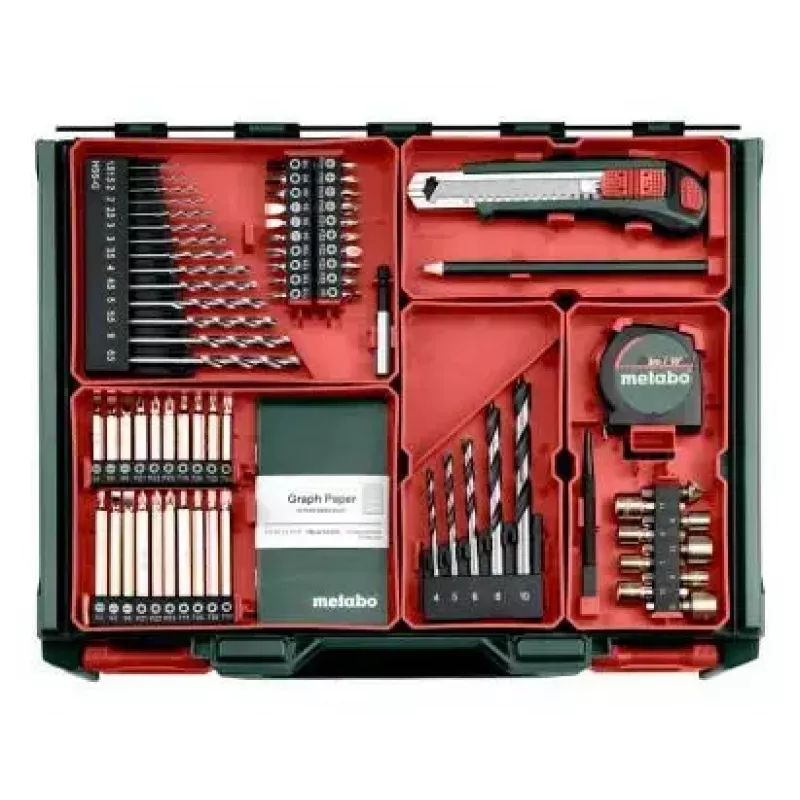 Pistoleno formos akumuliatorinis grąžtas Metabo BS 18, greito užveržimo griebtuvas, 1,3 kg, 1600 aps./min, 10 mm griebtuvas, 2 Ah ličio jonų (2 baterijos)