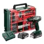 Pistoleno formos akumuliatorinis grąžtas Metabo BS 18, greito užveržimo griebtuvas, 1,3 kg, 1600 aps./min, 10 mm griebtuvas, 2 Ah ličio jonų (2 baterijos)