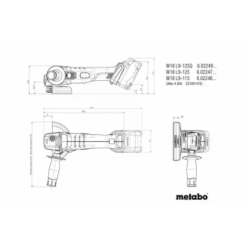 Kampinis šlifuoklis Metabo W 18 L 9-125