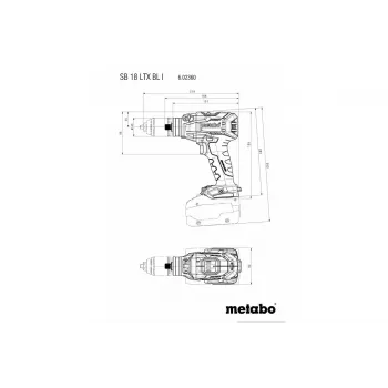 Pistoletinio tipo grąžtas Metabo SB 18 LTX BL I