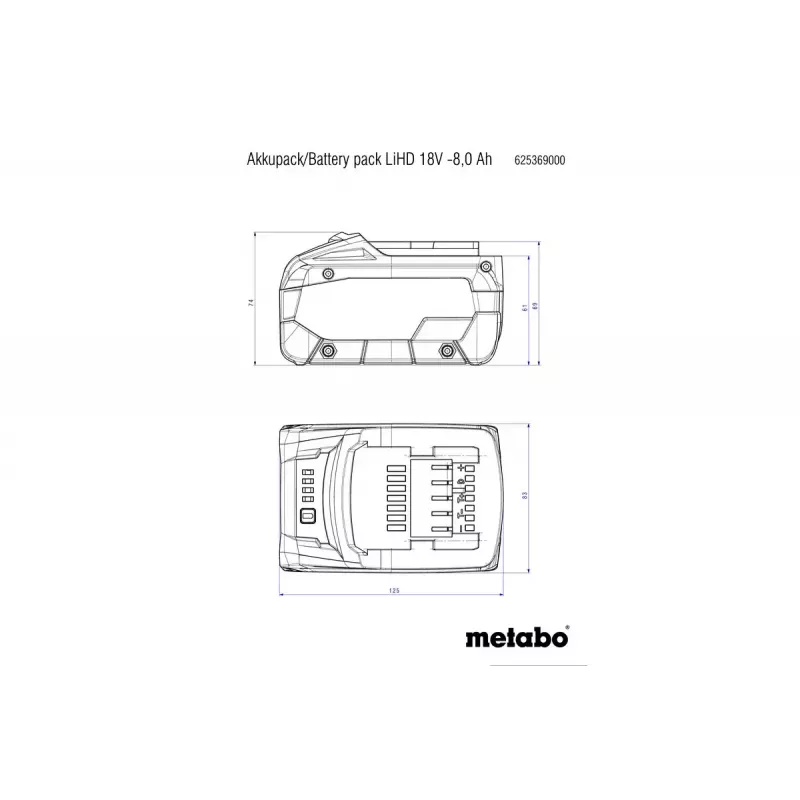 Baterijų įkroviklis Metabo 625549000 Universal AC