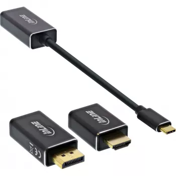 InLine USB ekrano keitiklių rinkinys 6 viename, 4K/60Hz, juodas