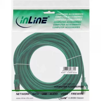 InLine komutacinis kabelis F/UTP Cat.5e žalias 10m, 10 m, Cat5e, F/UTP (FTP), RJ-45, RJ-45, Žalias