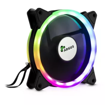 Ventiliatorius Inter-Tech RS-04 RGB kompiuterio korpusui 12 cm juodas