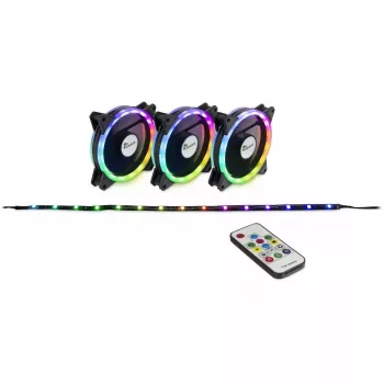 Ventiliatorius Inter-Tech RS-04 RGB kompiuterio korpusui 12 cm juodas