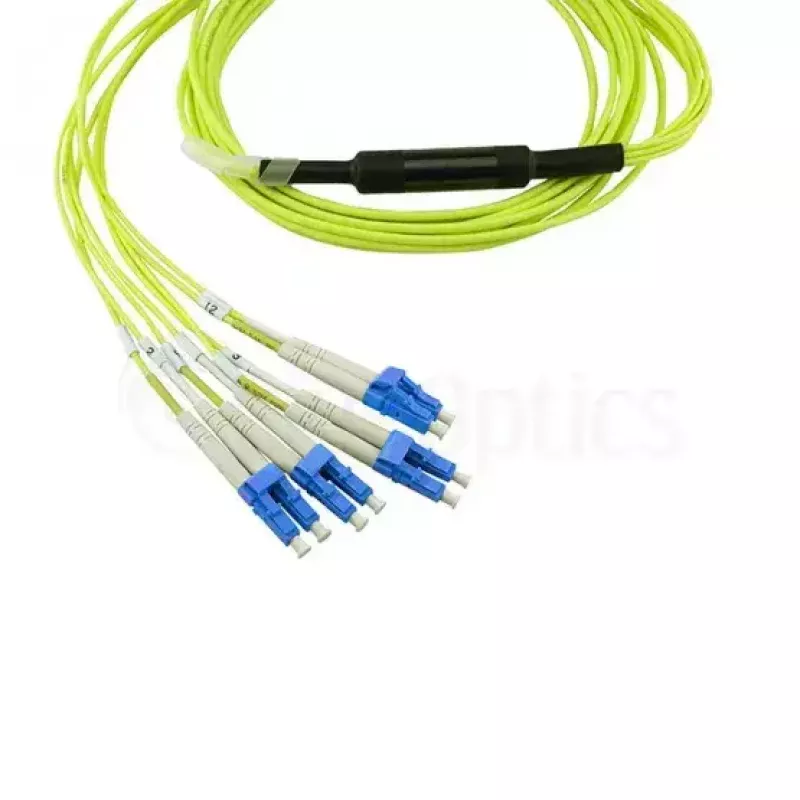 BlueOptics InfiniBand šviesolaidinis kabelis 5 m MTP 4x LC žalias