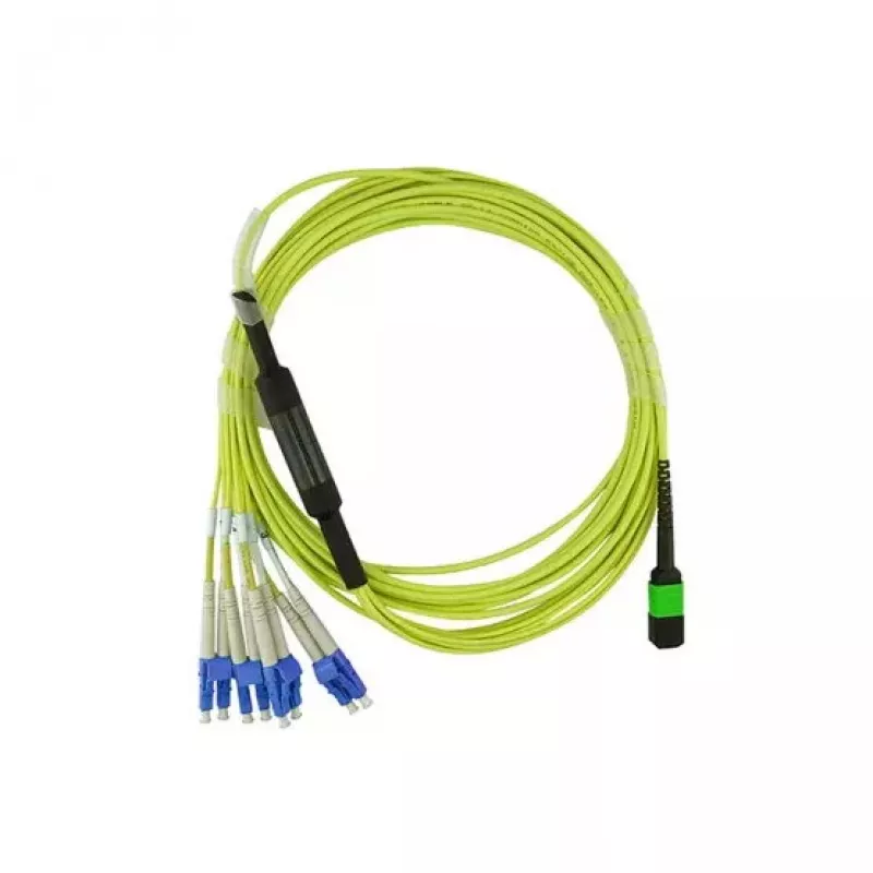 BlueOptics InfiniBand šviesolaidinis kabelis 5 m MTP 4x LC žalias