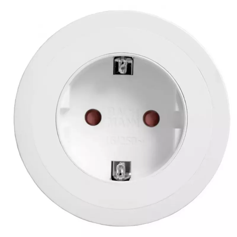 Įmontuojamas stalinis lizdas Bachmann PIX su 2 m maitinimo kabeliu, baltas, Ø 6,8 cm, aukštis 50 mm