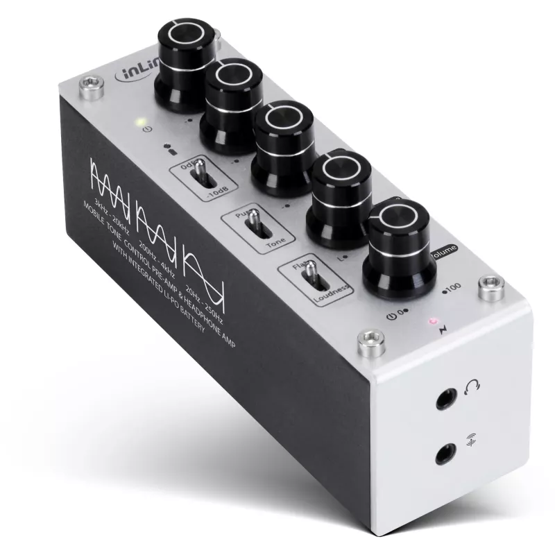 InLine AmpEQ mobile, Tri-Tone Hi-Res AUDIO išankstinis ir ausinių stiprintuvas, 3,5 mm stereofoninis