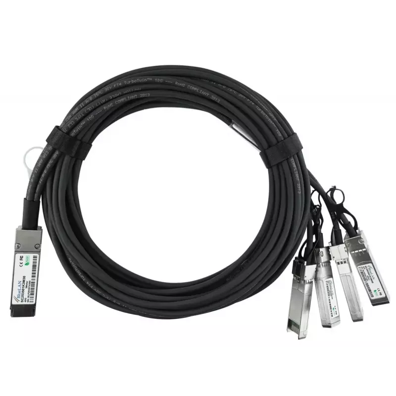 BlueOptics AA1404036-E6 InfiniBand šviesolaidinis kabelis 5 m QSFP 4xSFP+ juodas