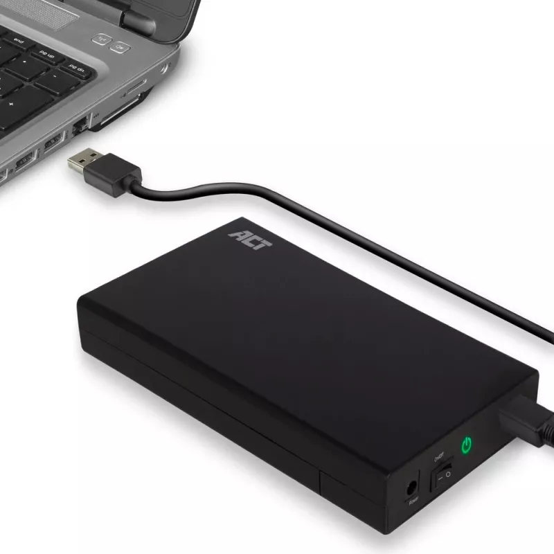 HDD/SSD korpusas ACT AC1405 3,5 colio SATA USB 3.2 Gen1 juodas