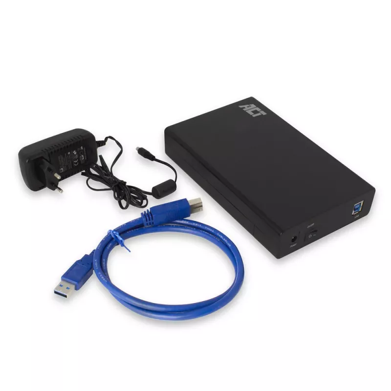 HDD/SSD korpusas ACT AC1405 3,5 colio SATA USB 3.2 Gen1 juodas