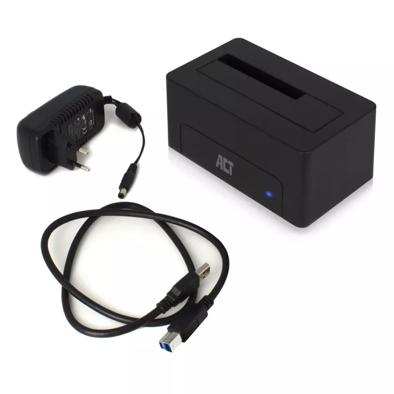 ACT 2,5 colio / 3,5 colio SATA HDD / SSD prijungimo stotelė USB 3.2 Gen1 juoda