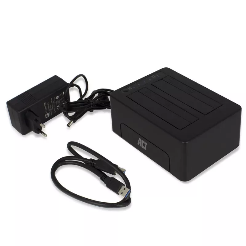ACT 2,5 col. ir 3,5 col. SATA dviguba HDD/SSD prijungimo stotelė, USB 3.2 Gen1