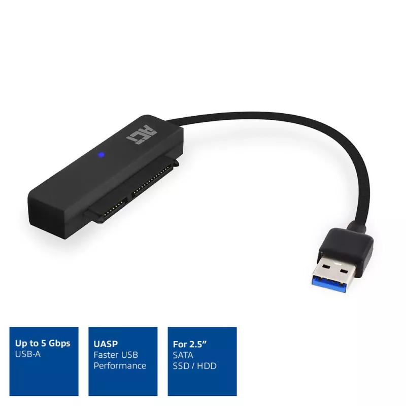 ACT USB adapterio laidas 2,5 colio SATA HDD/SSD AC1510 0,15 m juodas