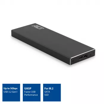 SSD korpusas ACT M.2 USB 3.2 Gen1 Juodas 5 Gbit/s