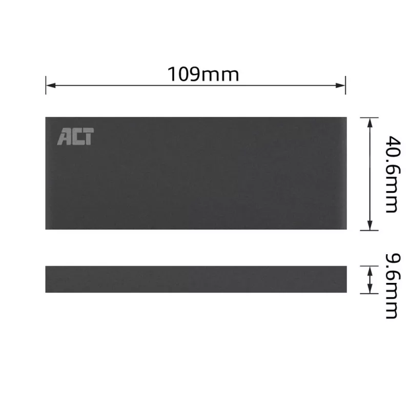 SSD korpusas ACT M.2 USB 3.2 Gen1 Juodas 5 Gbit/s