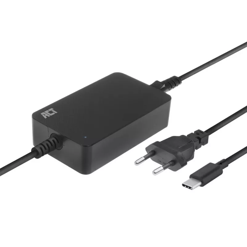 ACT USB-C nešiojamojo kompiuterio įkroviklis su Power Delivery profiliais 65W