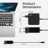 ACT USB-C nešiojamojo kompiuterio sieninis įkroviklis 65W su Power Delivery profiliais, 2 metrai